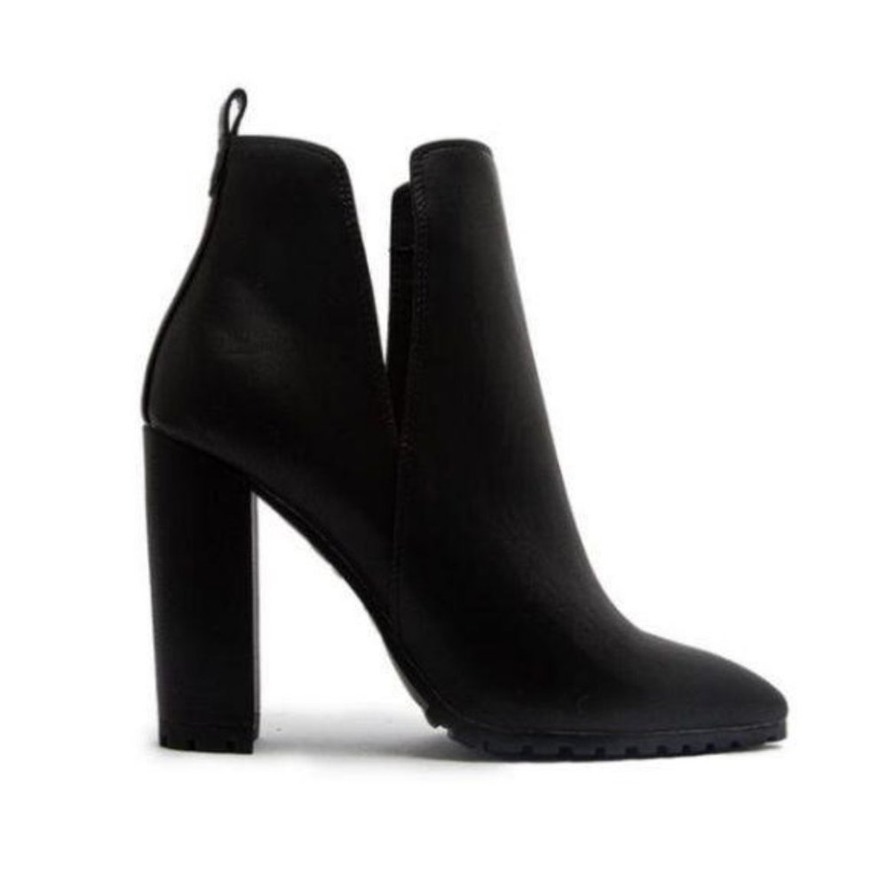 Black Lug Sole Ankle Bootie - Picture 2 of 8
